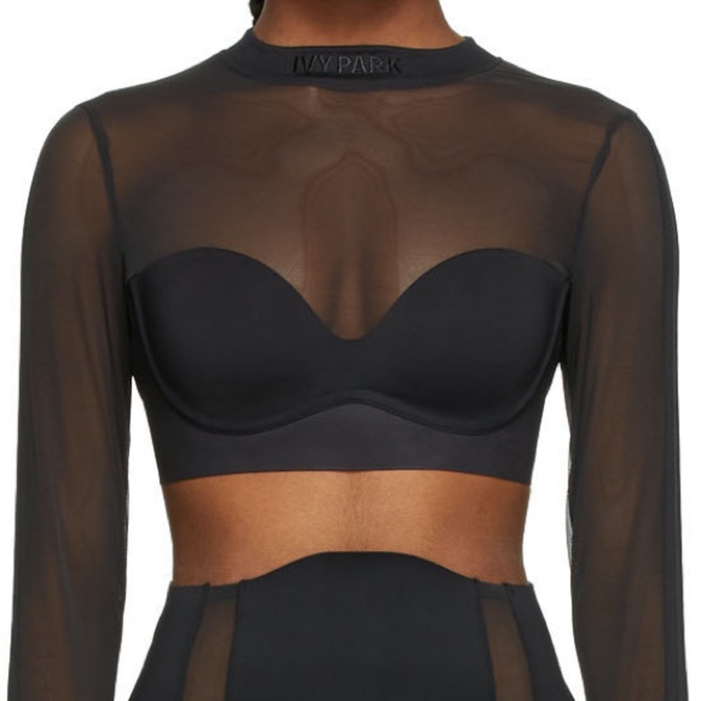 Ivy Park x Adidas mesh long sleeve crop shirt